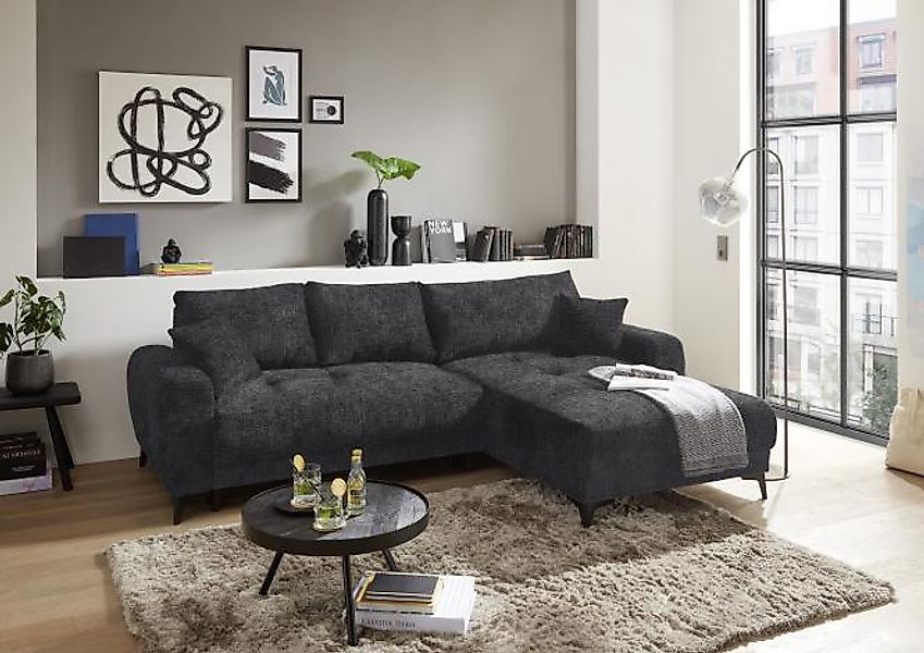 Wohnlandschaft Ecksofa mit Schlaffunktion und Bettkasten ca. 281 cm breit L günstig online kaufen