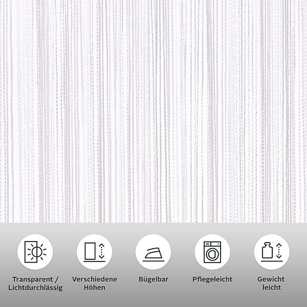 my home Fadenvorhang "Fao-Uni" Stangendurchzug 1 Stk. tlg. Kräuselband, mul günstig online kaufen