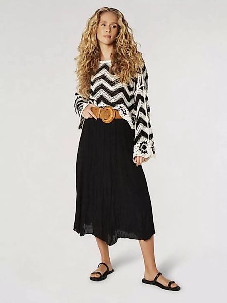 Apricot Midirock Crinkle Shimmer Belt Midi Skirt, mit Flechtgürtel, im Crin günstig online kaufen