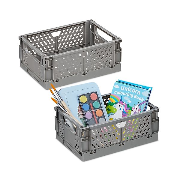 relaxdays Aufbewahrungsbox Kleine Klappbox im 2er günstig online kaufen