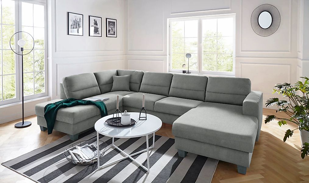 TRENDMANUFAKTUR Wohnlandschaft "Chamber, U-Form" inklusive zwei Kopfstützen günstig online kaufen