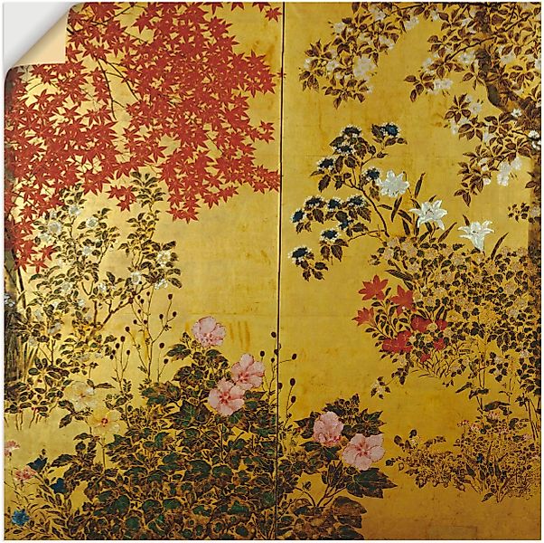 Artland Wandbild "Japanischer Wandschirm 18. Jahrhundert", Pflanzen, (1 St. günstig online kaufen