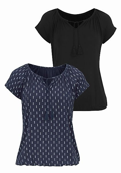 Vivance Kurzarmshirt "mit leicht gerafftem Ausschnitt" 2er-Pack, aus weiche günstig online kaufen