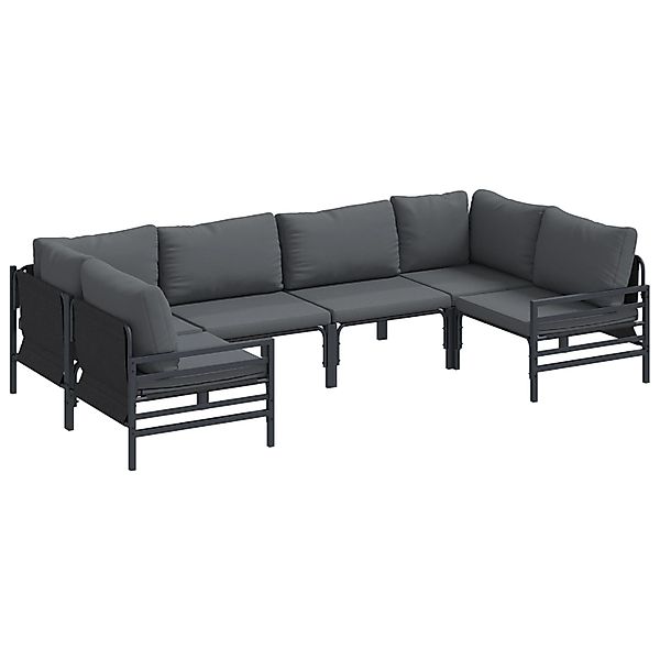 vidaXL Garten-Sofa-Set 6-Tlg Anthrazit Stahl 3378966 günstig online kaufen