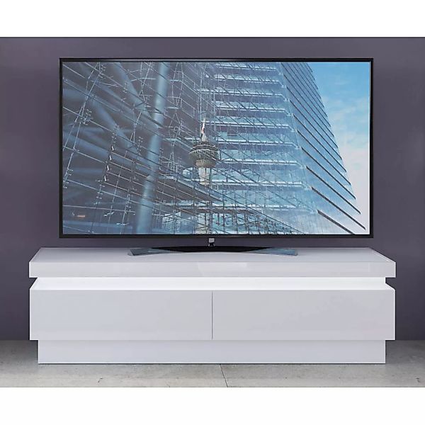 Wohnzimmer TV-Möbel Set, Lowboard & Wandboard, in weiß Hochglanz mit indire günstig online kaufen