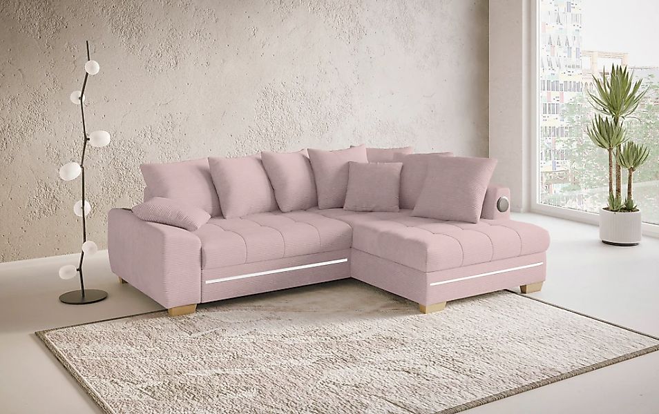 Mr. Couch Ecksofa »Nikita II, L-Form«, mit Kaltschaum, RGB-LED, Soundsystem günstig online kaufen
