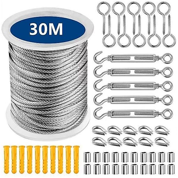 POPOLIC 56 Stück Drahtseil Set, 30M günstig online kaufen