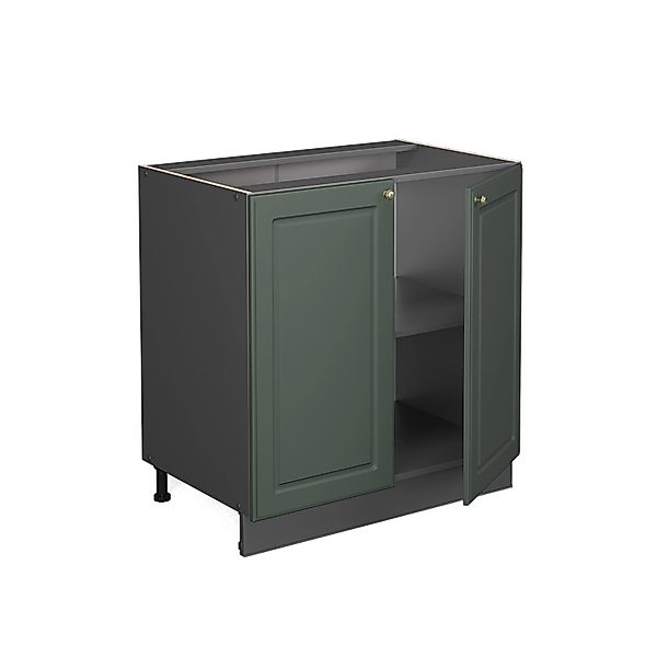 Vicco Spülenunterschrank Fame-Line Grün-Gold Landhaus/Anthrazit 80 cm mit R günstig online kaufen