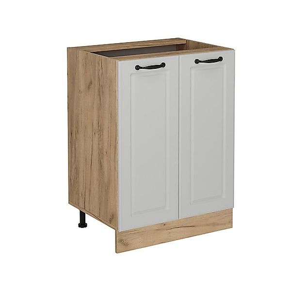 Vicco Unterschrank R-Line, Weiß Landhaus/Goldkraft Eiche, 60 cm ohne Arbeit günstig online kaufen