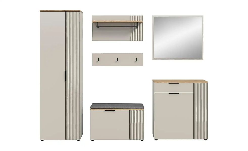 Garderobenkombination   ¦ creme ¦ Maße (cm): B: 250 H: 190 Garderoben & Kle günstig online kaufen