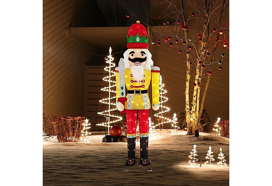 COSTWAY Weihnachtsfigur, Nussknacker Figur groß, LED Weihnachtsdeko günstig online kaufen