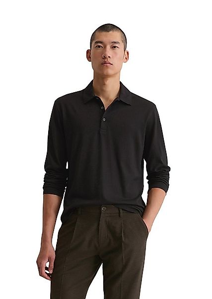 Marc O'Polo Langarm-Poloshirt aus weichem Wool Blend Jersey günstig online kaufen