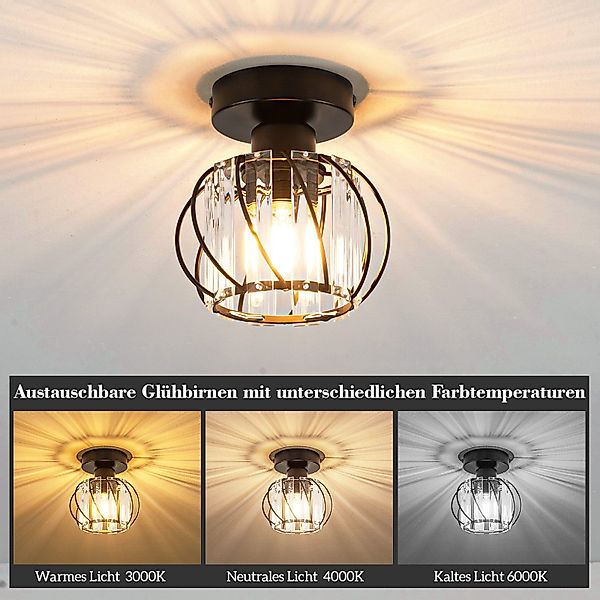 ZMH Deckenleuchte Whonzimmer Schwarz Kristall Modern günstig online kaufen