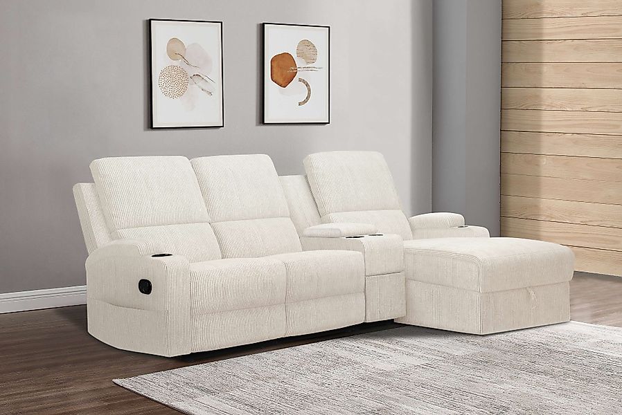 Home affaire Ecksofa NAPORI Multimediasofa, 3er günstig online kaufen