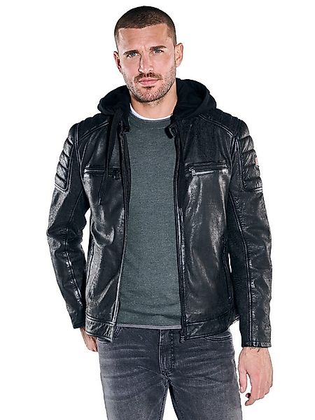 emilio adani Lederjacke Herren Lederjacke, Schwarz günstig online kaufen