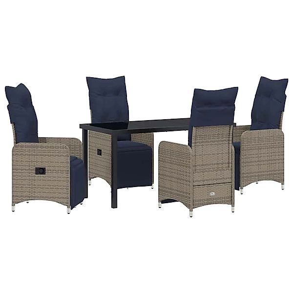 vidaXL Garten Essgruppe 5-Tlg Grau Poly-Rattan 3379697 günstig online kaufen
