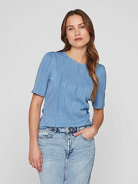 Vila T-Shirt mit Strukturmuster und halblangen Ärmeln VINIRA O-NECK PUFF 2/ günstig online kaufen