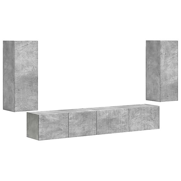 vidaXL TV-Schrankset 4 Stk Beton Grau Holzwerkstoff 3409162 günstig online kaufen