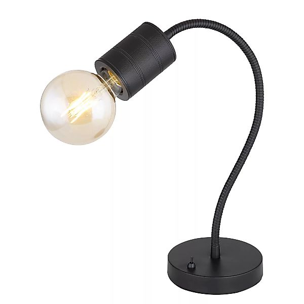 Globo Tischlampe Hermine 1-flammig Schwarz matt 260 x 140 x 590 mm günstig online kaufen