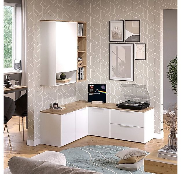 Vicco Wohnwand Wido, Weiß/Sonoma, 5 Teile, (5-St) günstig online kaufen