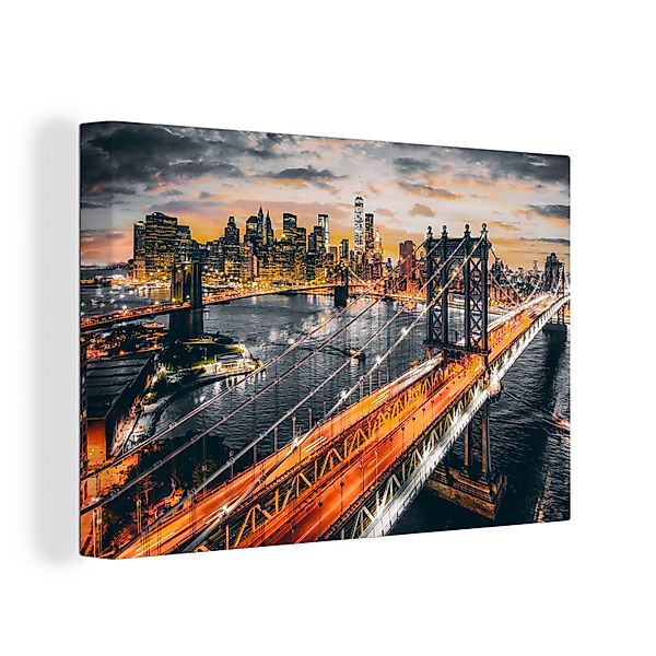 OneMillionCanvasses® Leinwandbild New York - Sonnenuntergang günstig online kaufen