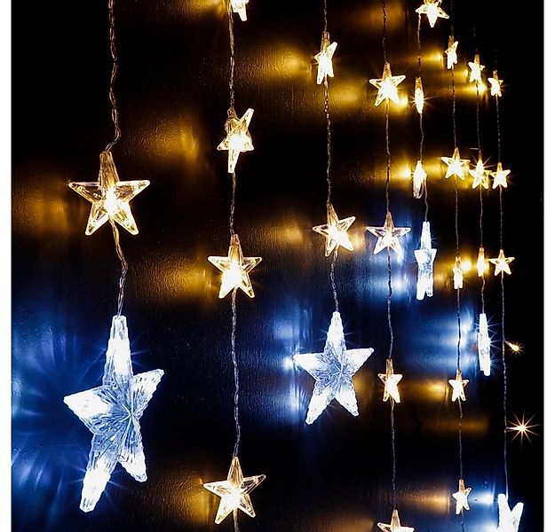 Haushalt International LED-Lichtervorhang Stern LED Vorhang Fensterdekorati günstig online kaufen
