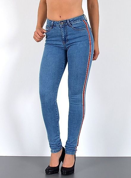 ESRA Skinny-fit-Jeans Damen High Waist Skinny Jeans mit Streifen bis Große günstig online kaufen