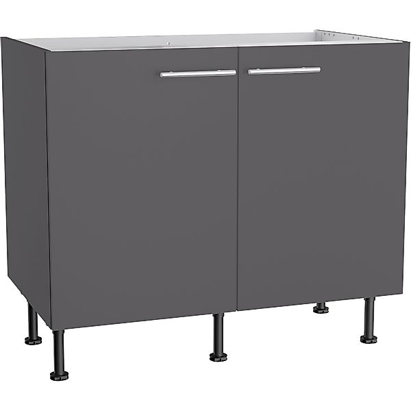 Optifit Spülenunterschrank Ingvar420 100 cm x 87 cm x 58,4 cm Anthrazit Mat günstig online kaufen