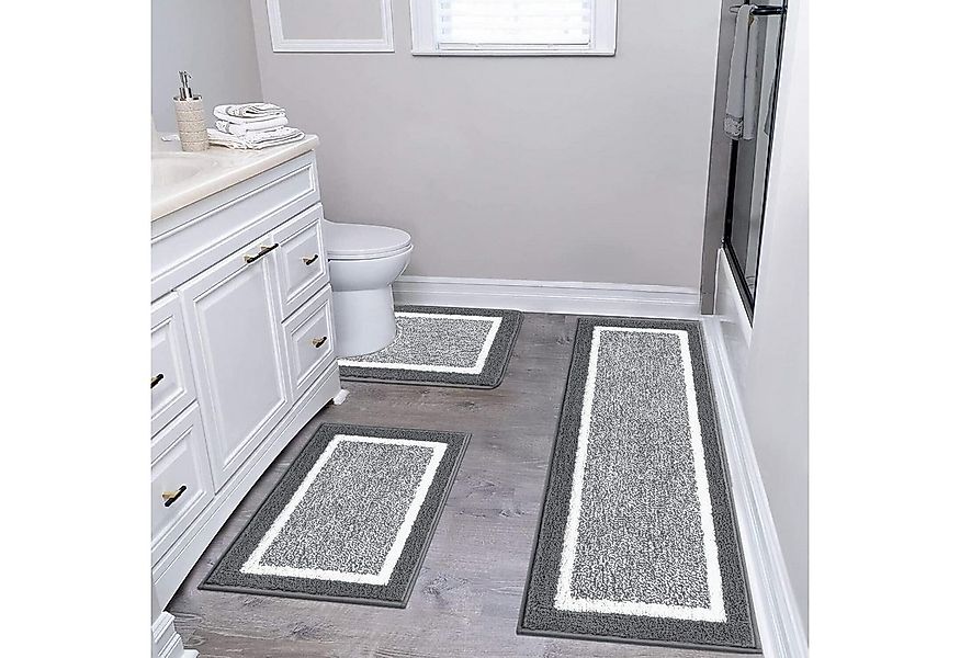 Pauwer Teppich Weicher Badezimmerteppich Set 3-Teilig Mikrofaser Badematten günstig online kaufen