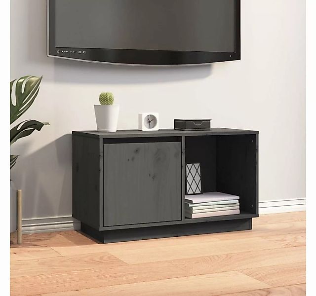furnicato TV-Schrank Grau 74x35x44 cm Massivholz Kiefer günstig online kaufen