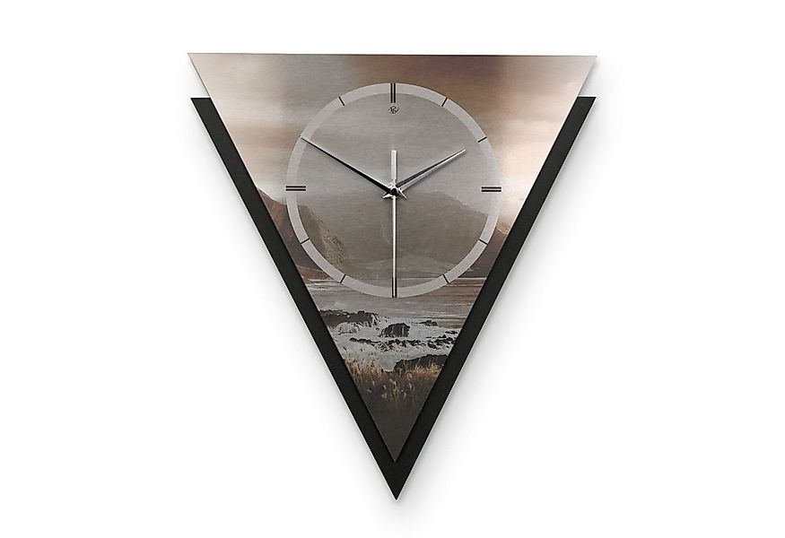 Kreative Feder Wanduhr Dreieckige 3D Designer-Wanduhr „Küste“ in modernem M günstig online kaufen