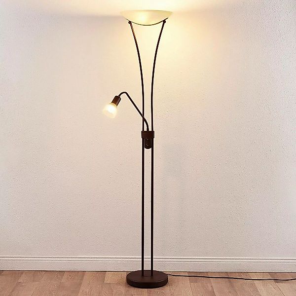 Lindby Stehlampe Felicia, rostfarben, 180 cm, E27, Leselicht günstig online kaufen