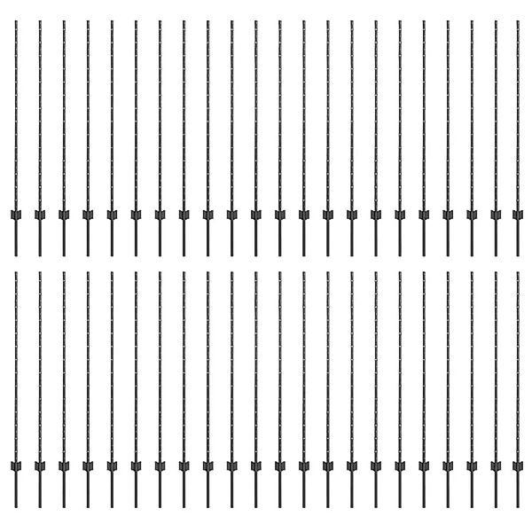 vidaXL Zaunpfosten 44 Stk Grau 180 cm Stahl 3335941 günstig online kaufen