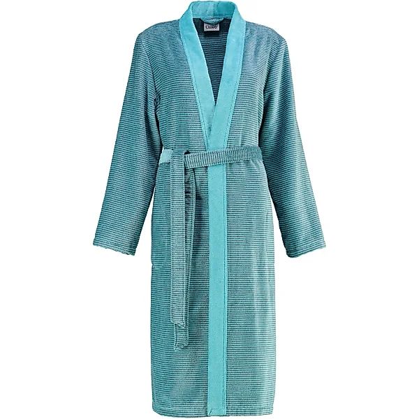 Cawö - Damen Bademantel Two-Tone Kimono 6431- Farbe: türkis - 47 - M günstig online kaufen