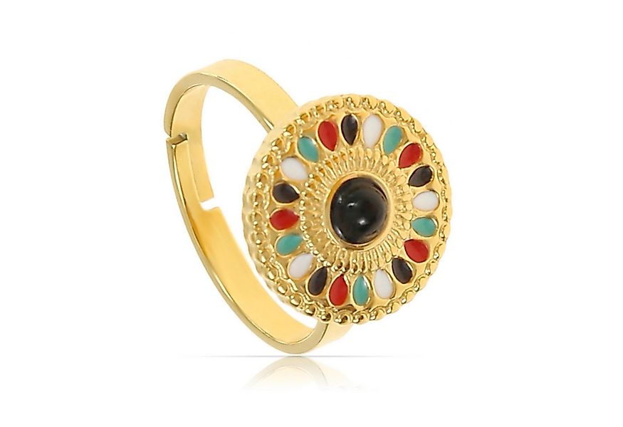 Made by Nami Fingerring in Gold mit Cleopatra Verzierung mit Sonnen Symbol günstig online kaufen