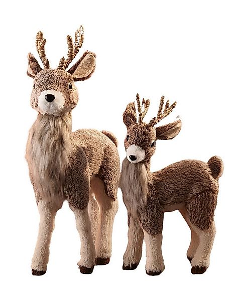 Dekoleidenschaft Dekofigur "Rentier" mit Fell in 2 Größen, 49 / 69 cm hoch, günstig online kaufen