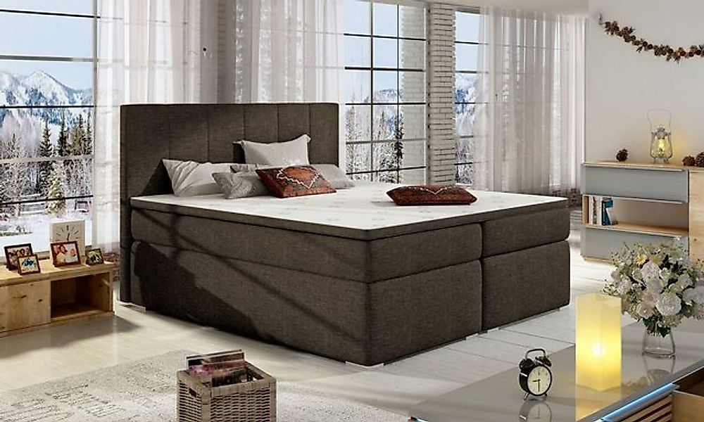 JVmoebel Bett Lederbett Polster Boxspring Betten 180x200cm Bettkasten Matra günstig online kaufen