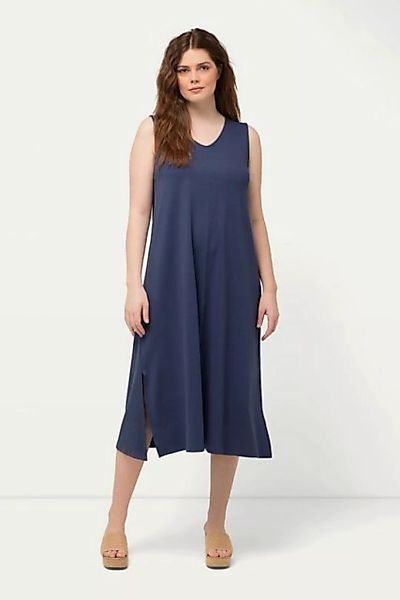 Ulla Popken Maxikleid Jersey-Midikleid V-Ausschnitt ärmellos günstig online kaufen