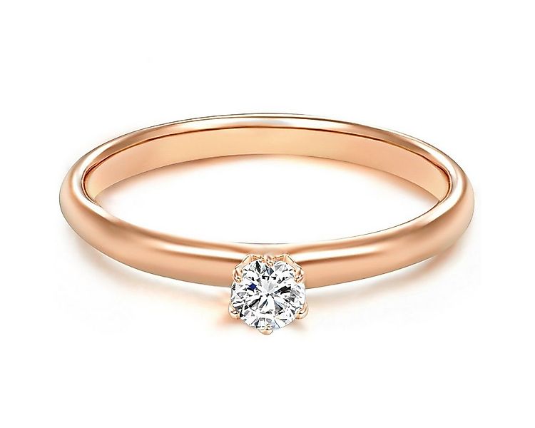 Trilani Silberring roségold, mit Zirkonia im Brillant-Look günstig online kaufen