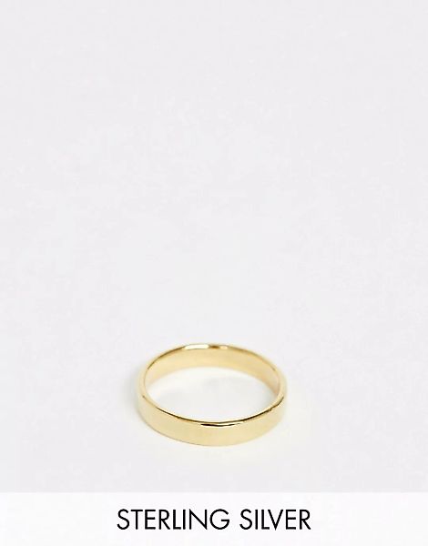ASOS DESIGN – Ring aus vergoldetem Sterlingsilber, 14 Karat-Goldfarben günstig online kaufen