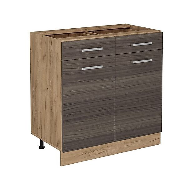 Vicco Unterschrank R-Line, Edelgrau/Goldkraft Eiche, 80 cm ohne Arbeitsplat günstig online kaufen