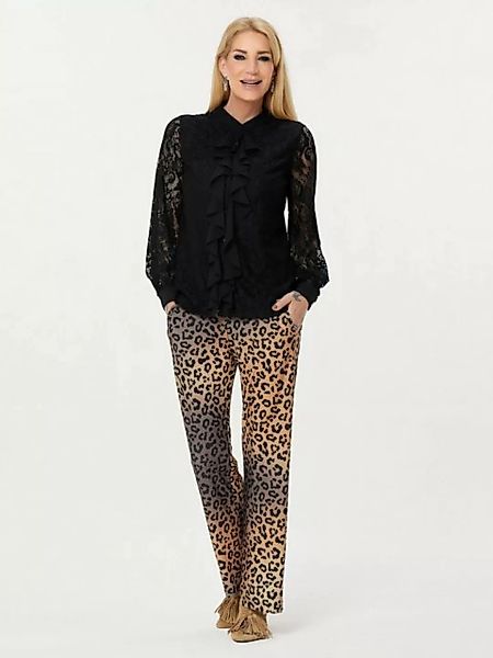 Sarah Kern Spitzenbluse Longsleeve koerpernah mit Volants günstig online kaufen