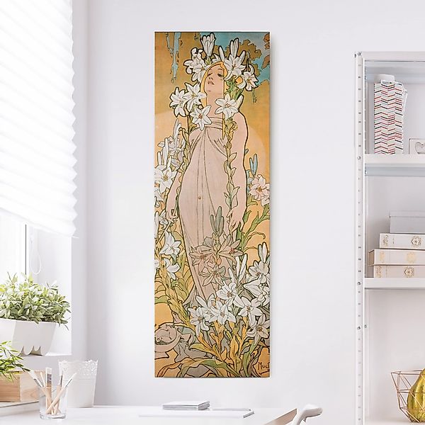 Leinwandbild - Hochformat Alfons Mucha - Die Lilie günstig online kaufen