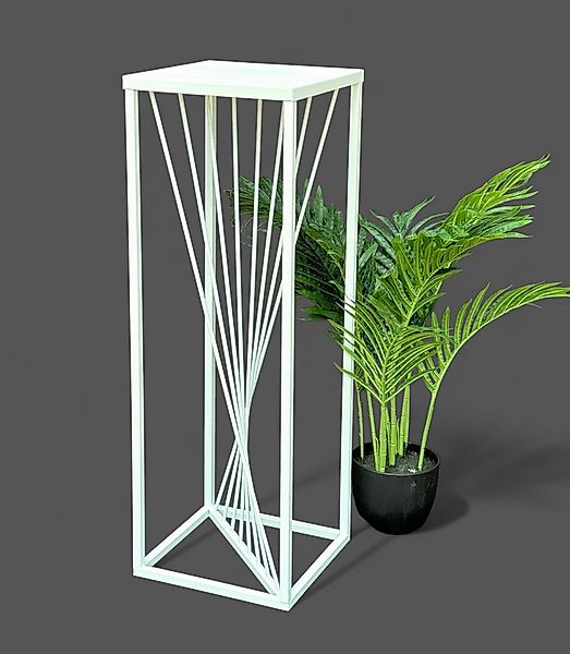 DanDiBo Blumenhocker Metall Weiß Eckig 70 cm Blumenständer Beistelltisch günstig online kaufen