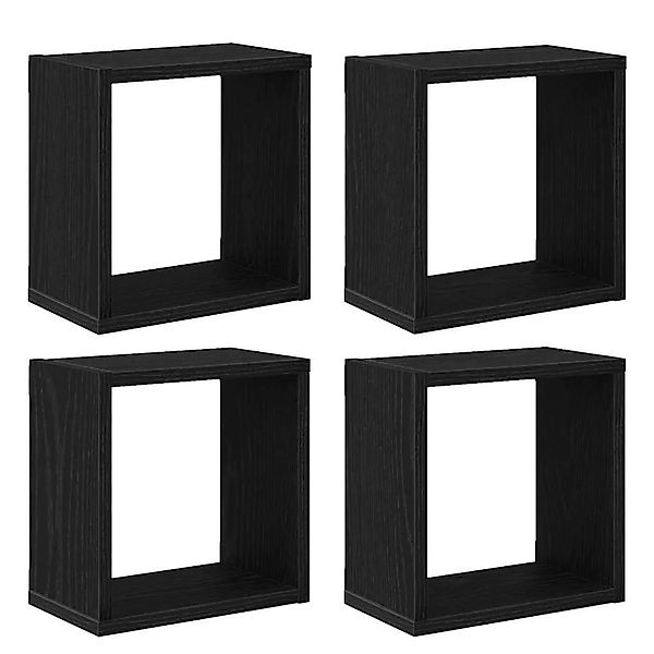 vidaXL Wandregale mit Regal Schwarz Eichen-Optik Holzwerkstoff 875181 günstig online kaufen