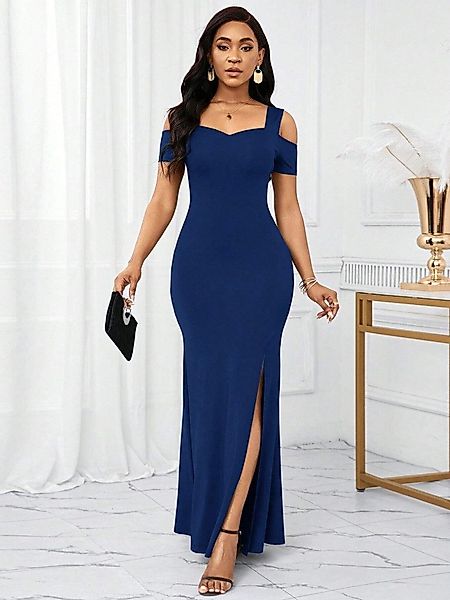 Moda Yakamoz Midikleid Damen Off-Shoulder Kleid günstig online kaufen