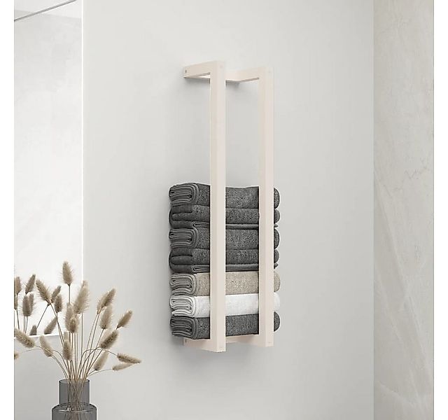 furnicato Handtuchhalter Weiß 23x18x90 cm Massivholz Kiefer günstig online kaufen