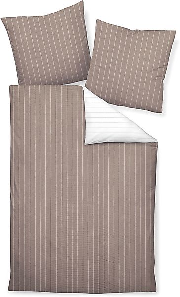 Janine Janine Mako-Soft-Seersucker-Bettwäsche TANGO 20020 taupe Größe:  155 günstig online kaufen