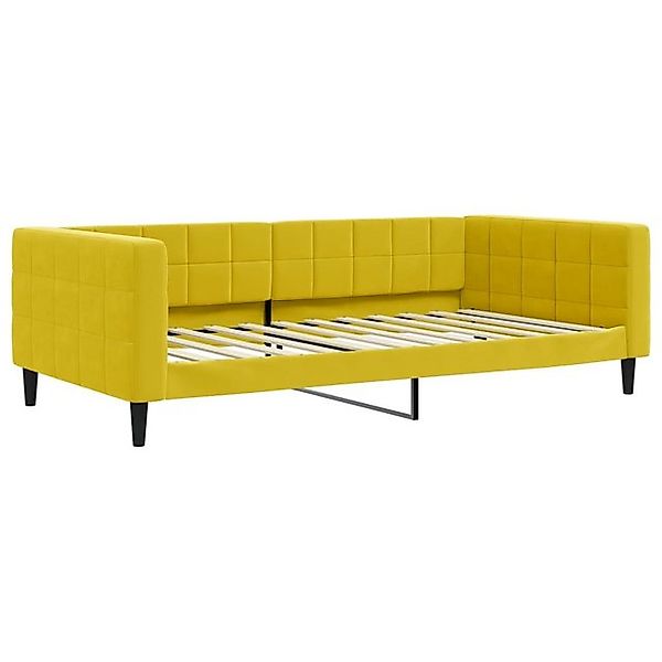 vidaXL Bett, Tagesbett Gelb 100x200 cm Samt günstig online kaufen