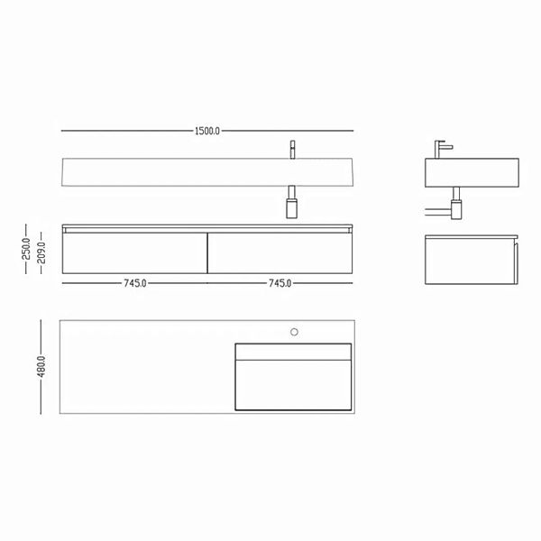 doporro Waschbeckenunterschrank Design Waschbeckenunterschrank Badmöbel-Set günstig online kaufen